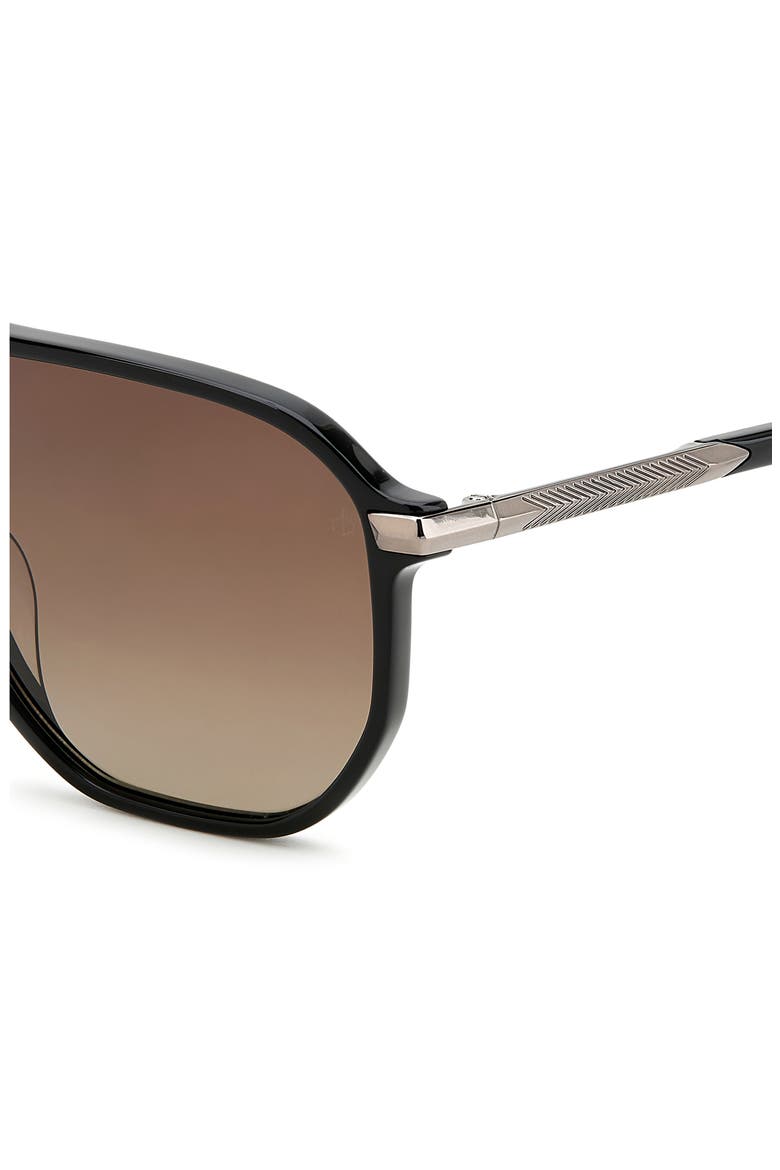58mm Rectangular Sunglasses, Alternate, color, BLACK/ BROWN GRADIENT