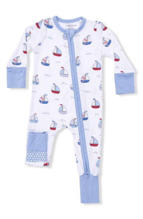 Bubbly Sailboats Convertible Footie (Baby)