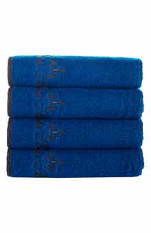 Brooks Brothers Contrast Frame 4-Pack Turkish Cotton Hand Towels