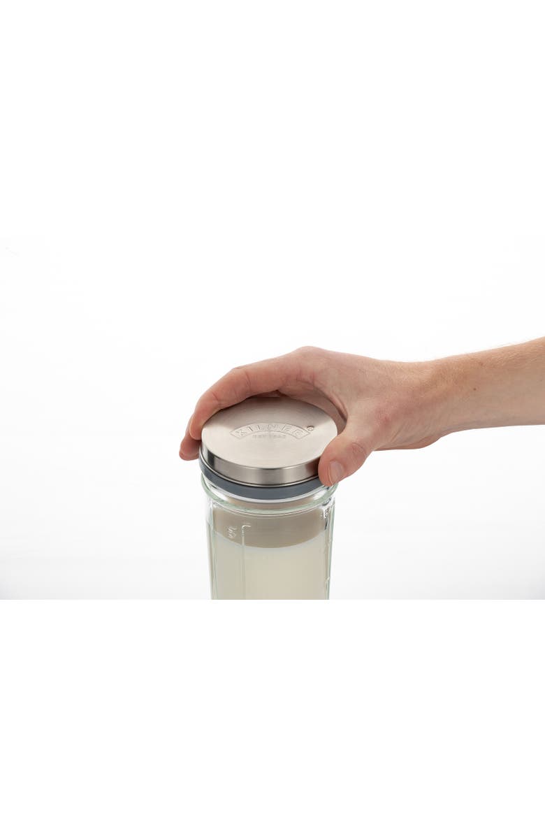 Kilner Kefir Set with Wide Mouth Jar, Silicone Strainer Cap, Stainless Steel Lid, 17 Ounce, Alternate, color, Clear
