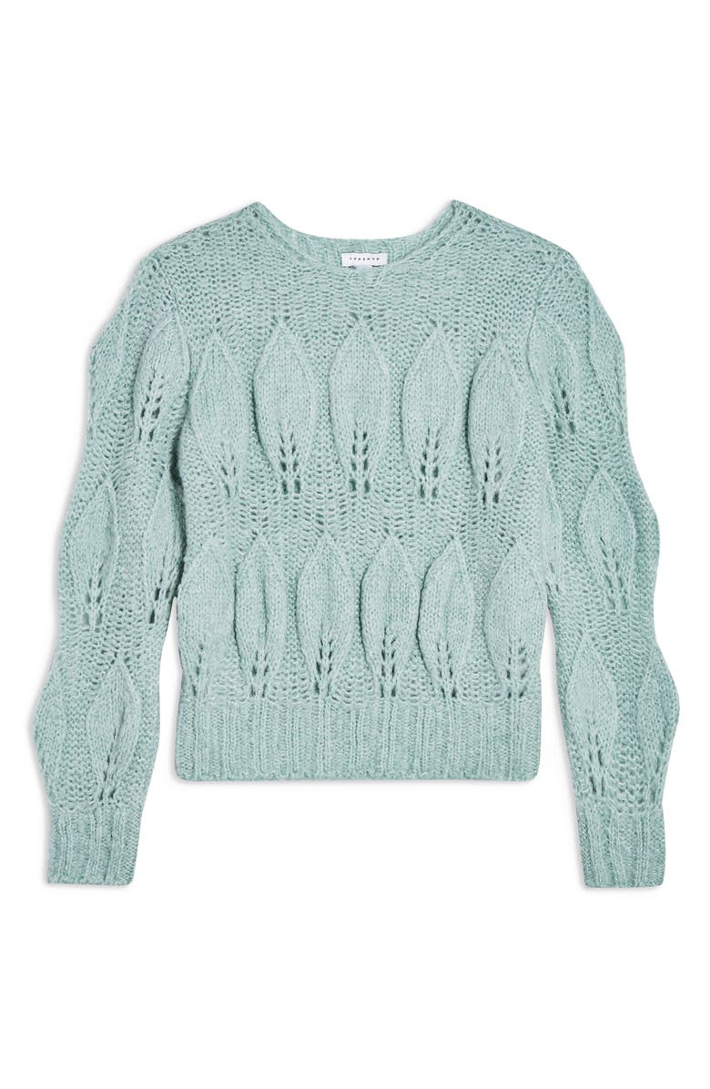 Topshop Petal Pointelle Sweater, Alternate, color, 