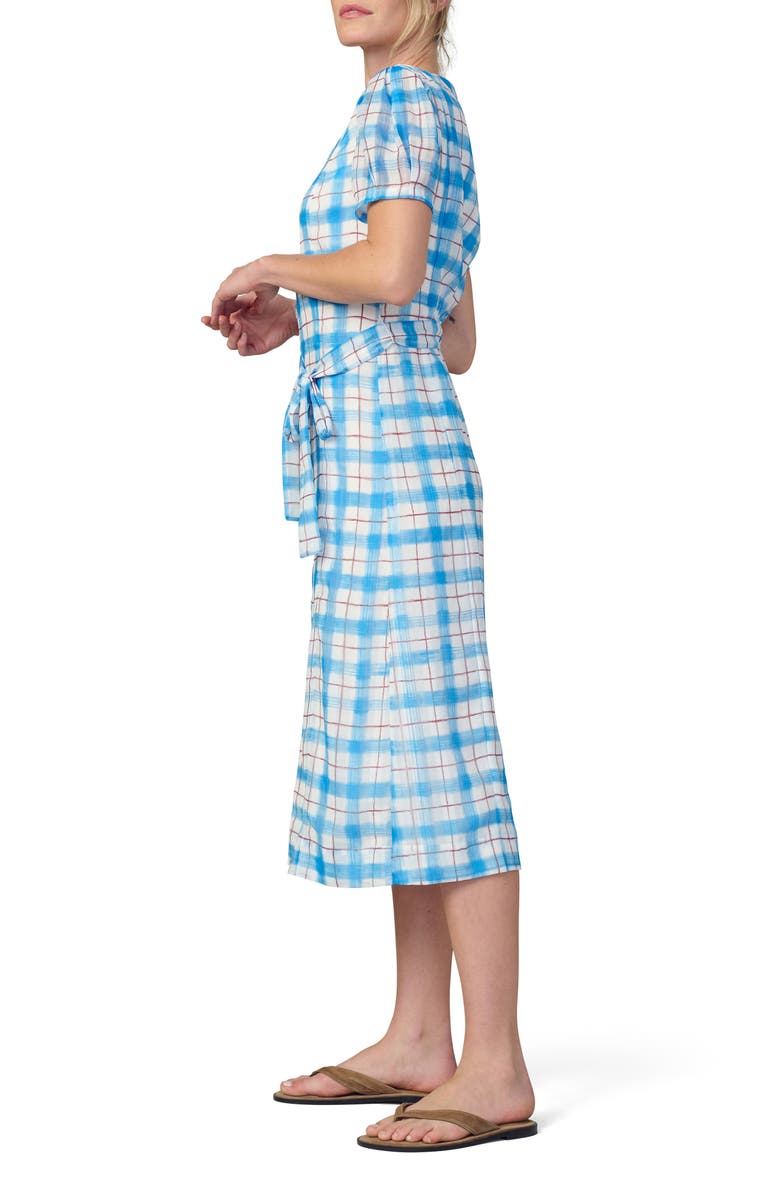 Joe's The Halle Button Front Midi Dress, Alternate, color, Blue/ Rust Check