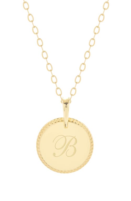 Brook and York Milia Initial Pendant Necklace in Gold B 