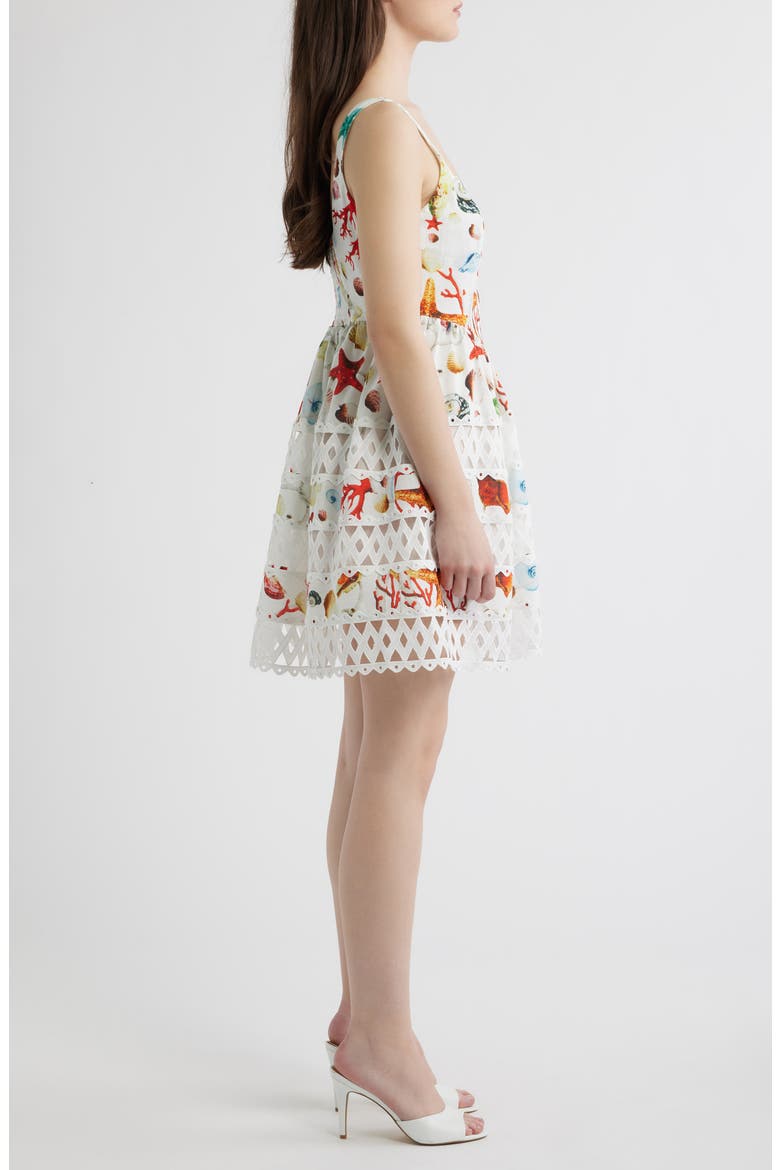 Giorgia Lace Inset Cotton Mini Sundress, Alternate, color, SEASHELL