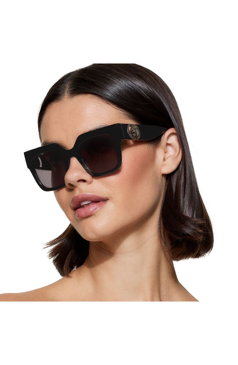 Kurt Geiger London 50mm Square Sunglasses, Alternate, color, Black/ Smoke