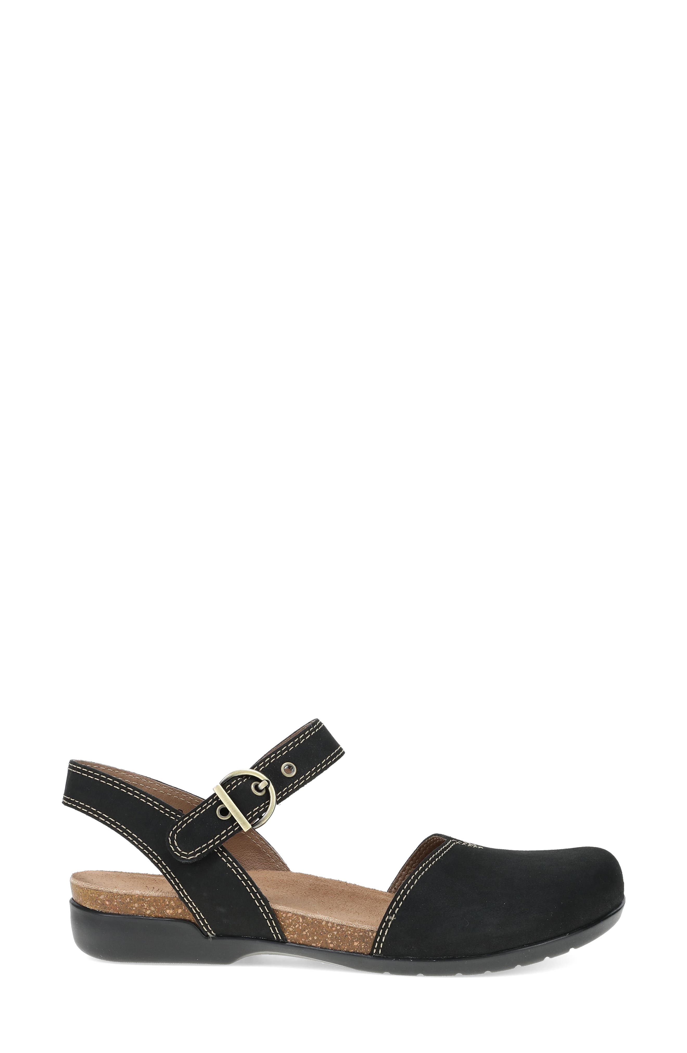 Rori Leather Sandal, Alternate, color, BLACK NUBUCK