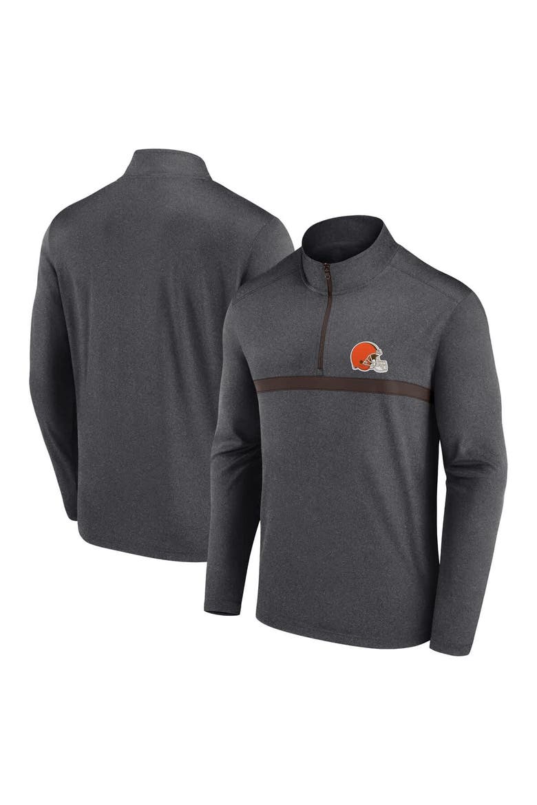 Men's Fanatics  Charcoal Cleveland Browns Head-to-Head Quarter-Zip Pullover, Main, color, Charcoal