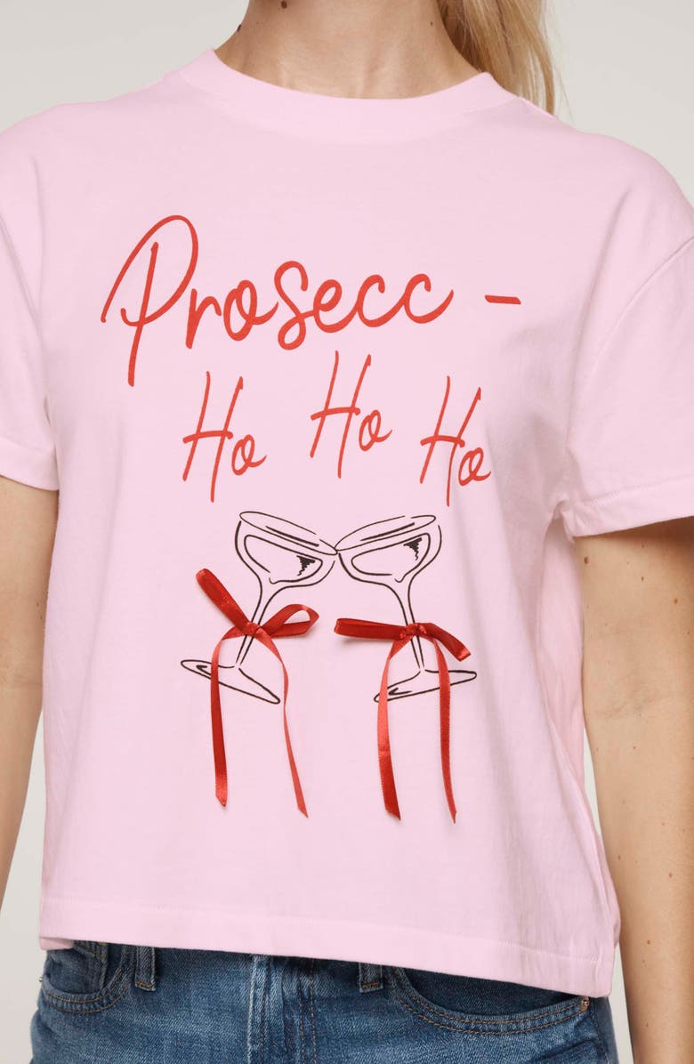 Wildfox Jaime Prosecc Ho Ho Ho Graphic T-Shirt, Alternate, color, Lilac Snow