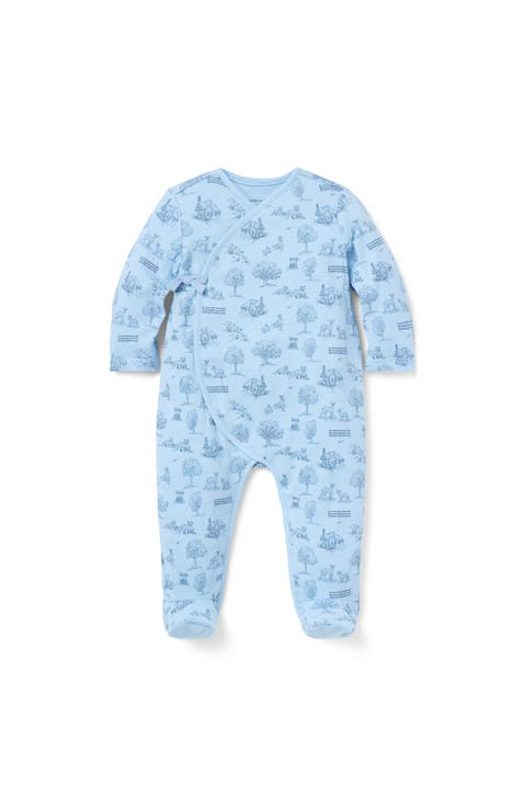 Baby Woodland Toile Wrap Footed One-Piece (Infant)