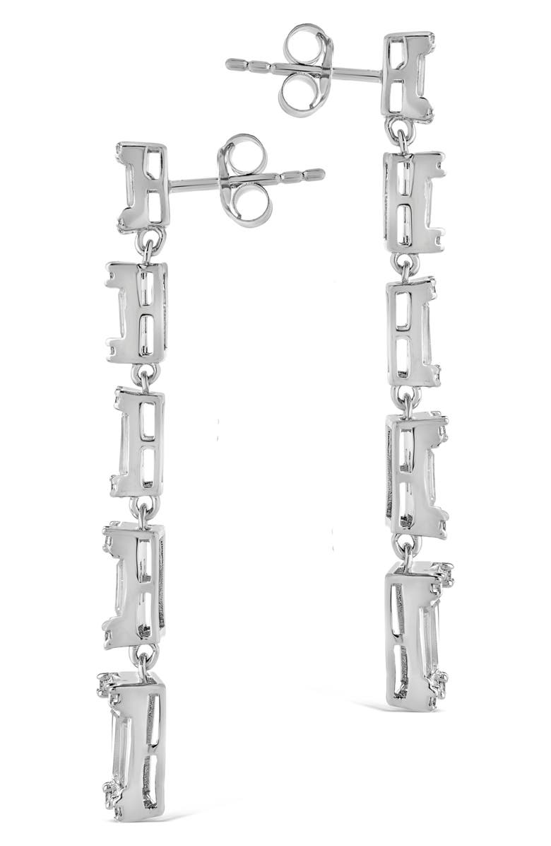 Sterling Forever Penelope Cubic Zirconia Linear Drop Earrings, Alternate, color, 