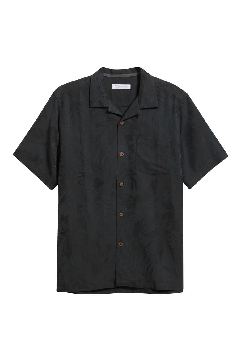 Botanic Loom Coastal Ease Botanic Loom IslandZone® Camp Shirt, Alternate, color, BLACK