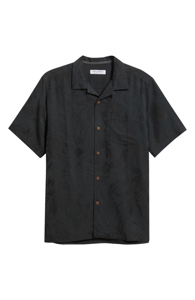 Tommy Bahama Botanic Loom Coastal Ease Botanic Loom IslandZone<sup>®</sup> Camp Shirt, Alternate, color, Black
