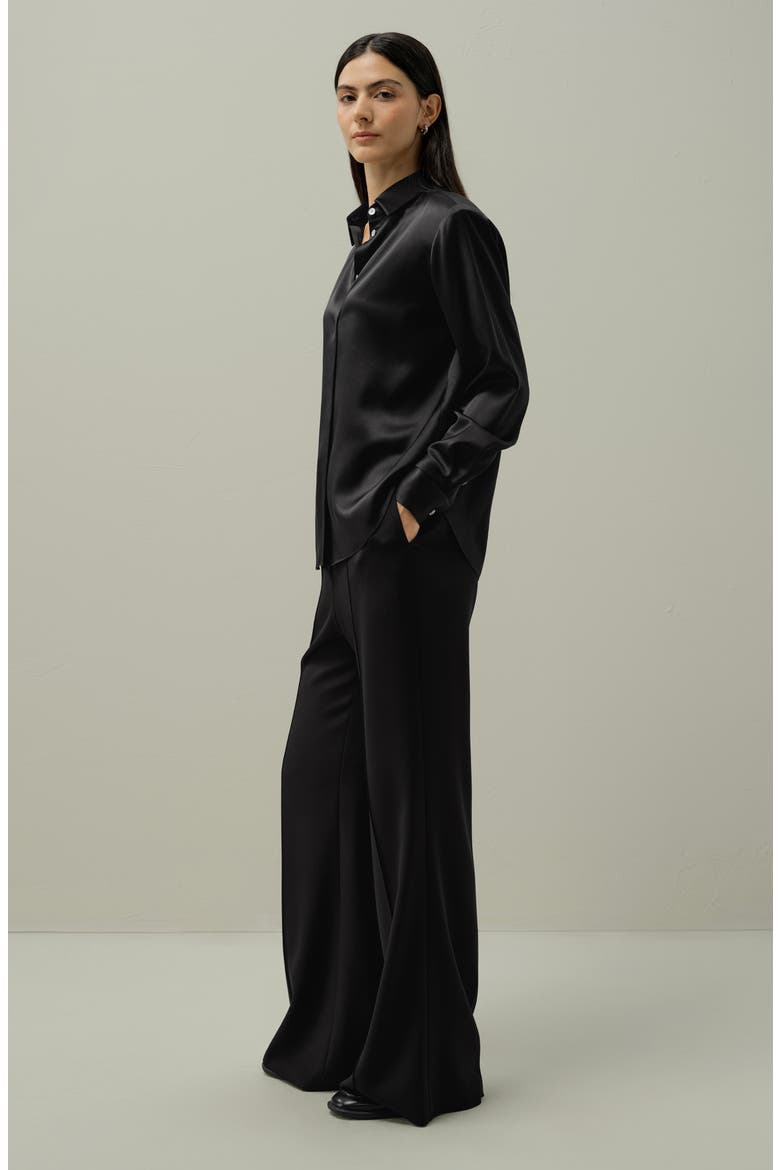 Women's Lilysilk X Lydia Tomlinson Bianca Silk Shirt, Alternate, color, Black