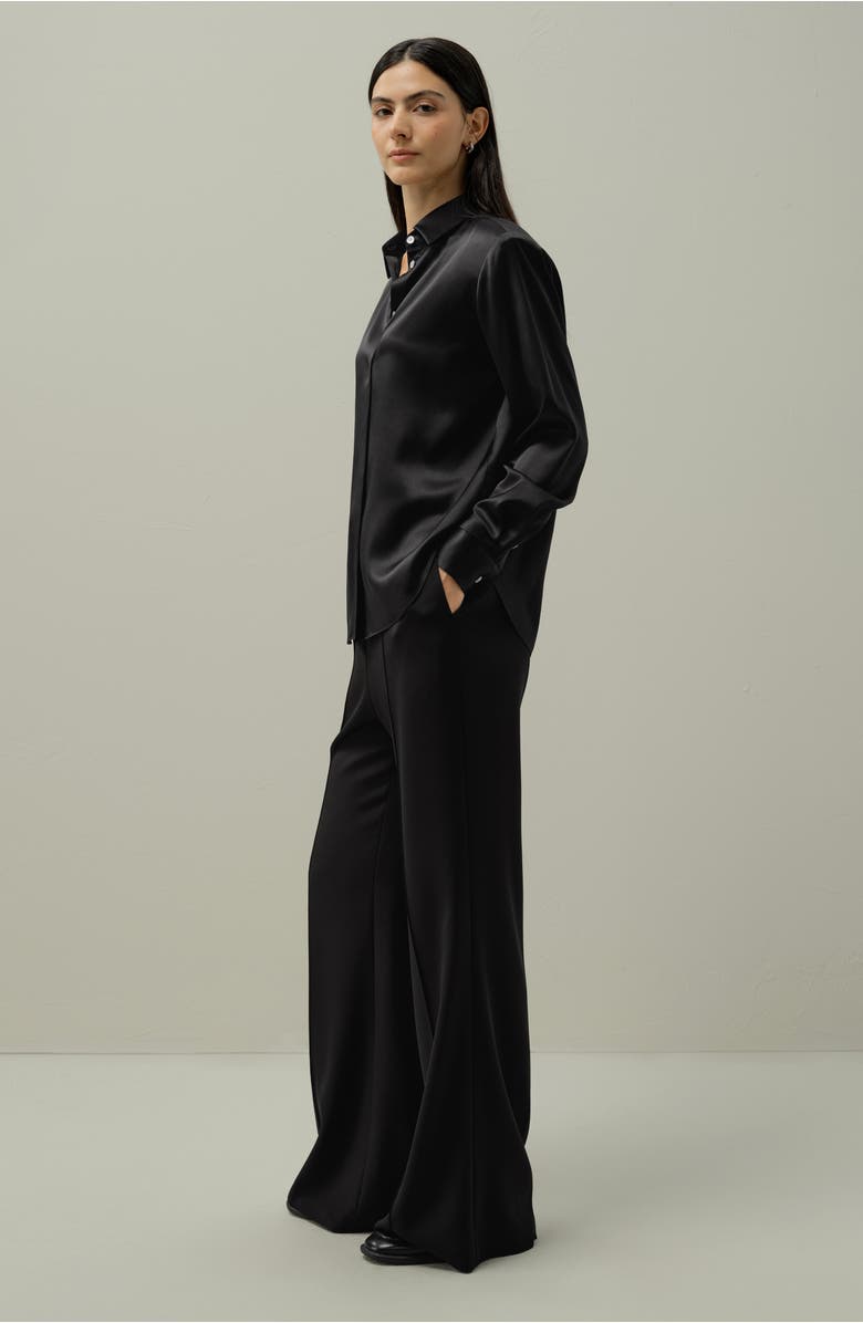 Lilysilk X Lydia Tomlinson Bianca Shirt, Alternate, color, Black