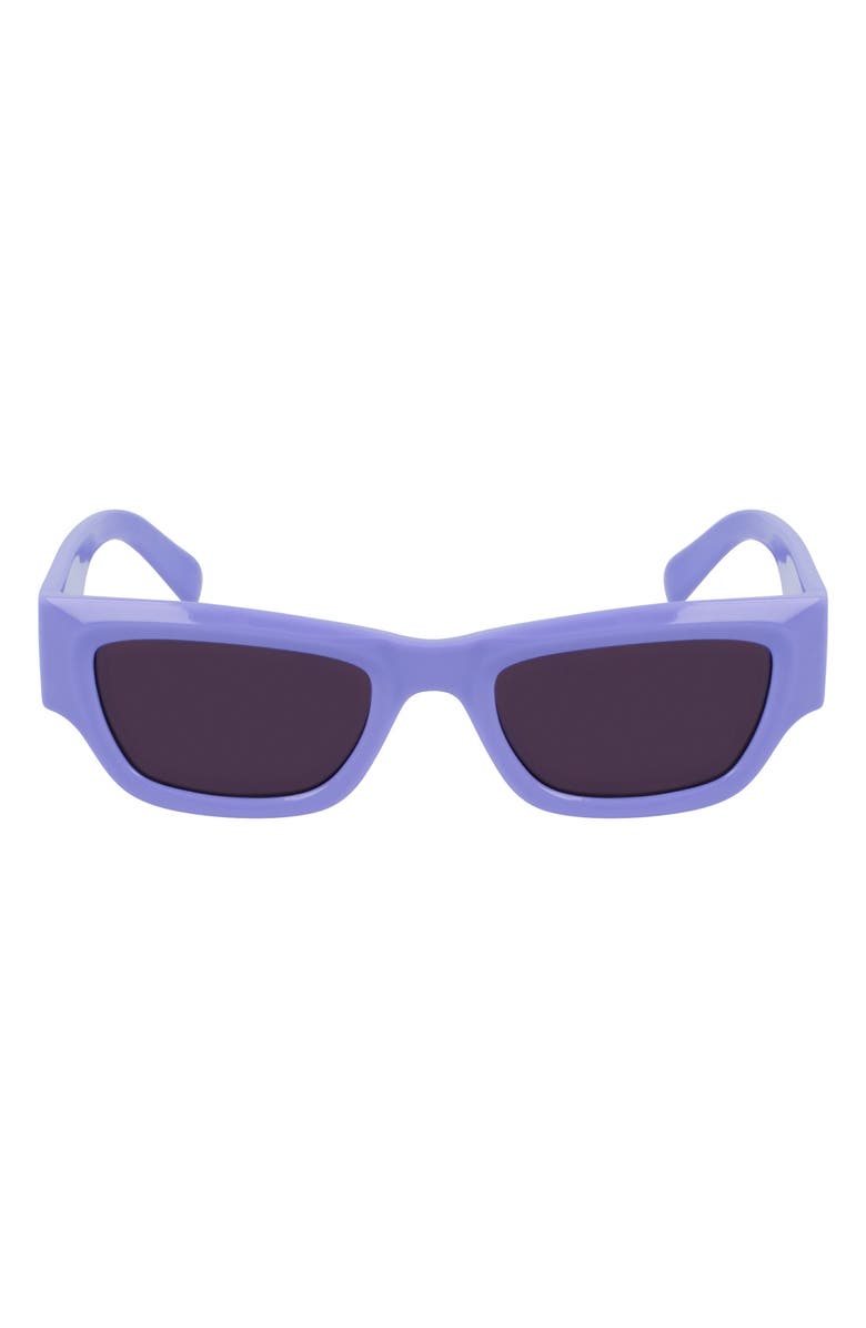 KARL LAGERFELD 52mm Rectangular Sunglasses, Main, color,