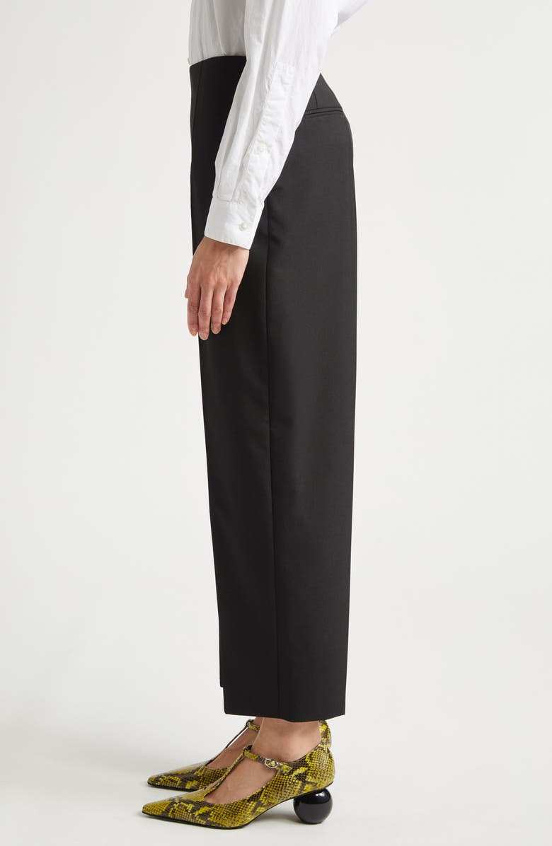 Marni Pintuck Tapered Straight Leg Virgin Wool Pants, Alternate, color, 00N99 Black