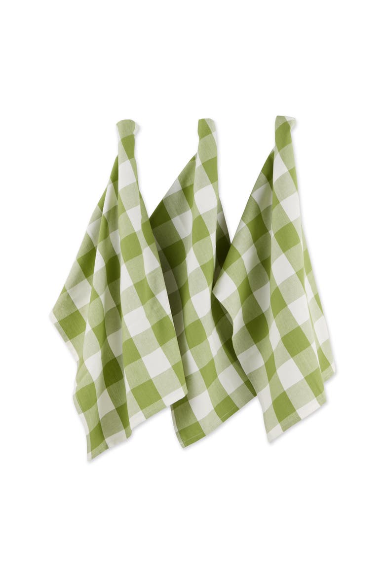 Buffalo Check Dishtowel Set/3, Main, color, Antique Green