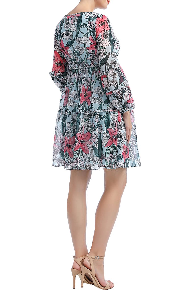 Kimi and Kai Nia Floral Long Sleeve Maternity Babydoll Dress, Alternate, color, 