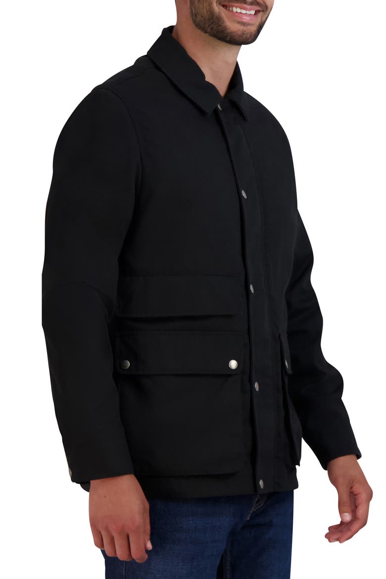 Waxed Cotton Rain Shirt Jacket, Alternate, color, BLACK