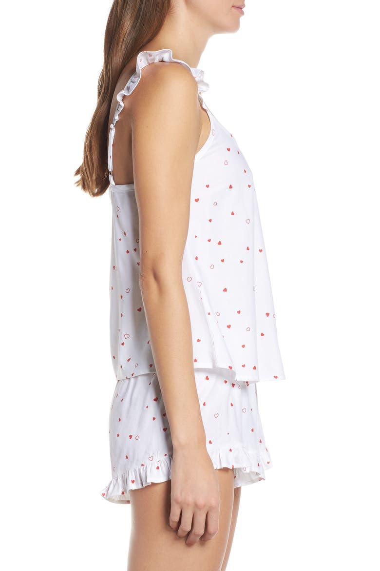 Rosee Short Pajamas, Alternate, color, WHITE/ RED