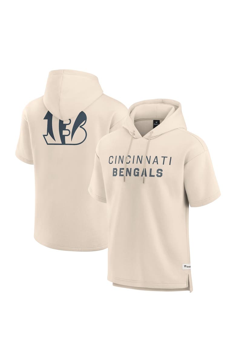 FANATICS Men's Fanatics Cream Cincinnati Bengals Elements Future Ground Lettering Short Sleeve Pullover Hoodie, Alternate, color, Cream
