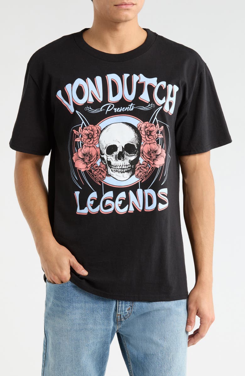 Von Dutch Legends Logo Cotton Blend Graphic T-Shirt, Main, color, Black
