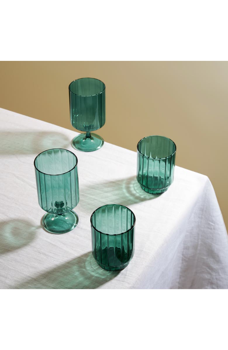 TWINE Malachite Stemmed Optic Tumblers Set of 2, Alternate, color, Green