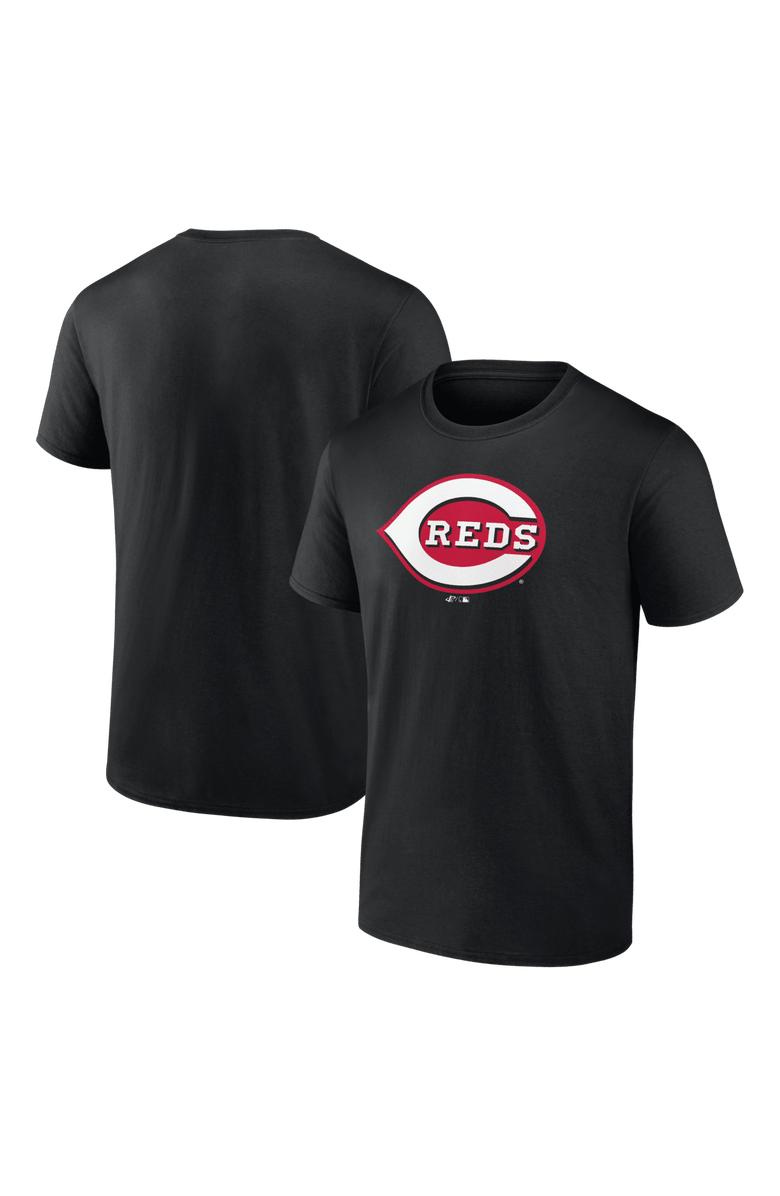Logo Athletic Men's Logo Athletic Black Cincinnati Reds Official Logo T-Shirt, Main, color, Black