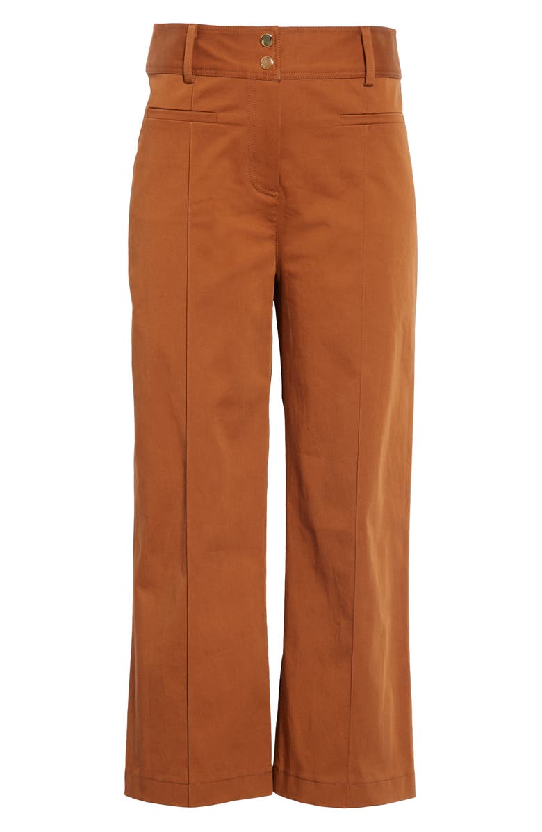 Judith & Charles Pop Wide Leg Crop Stretch Cotton Pants, Alternate, color,