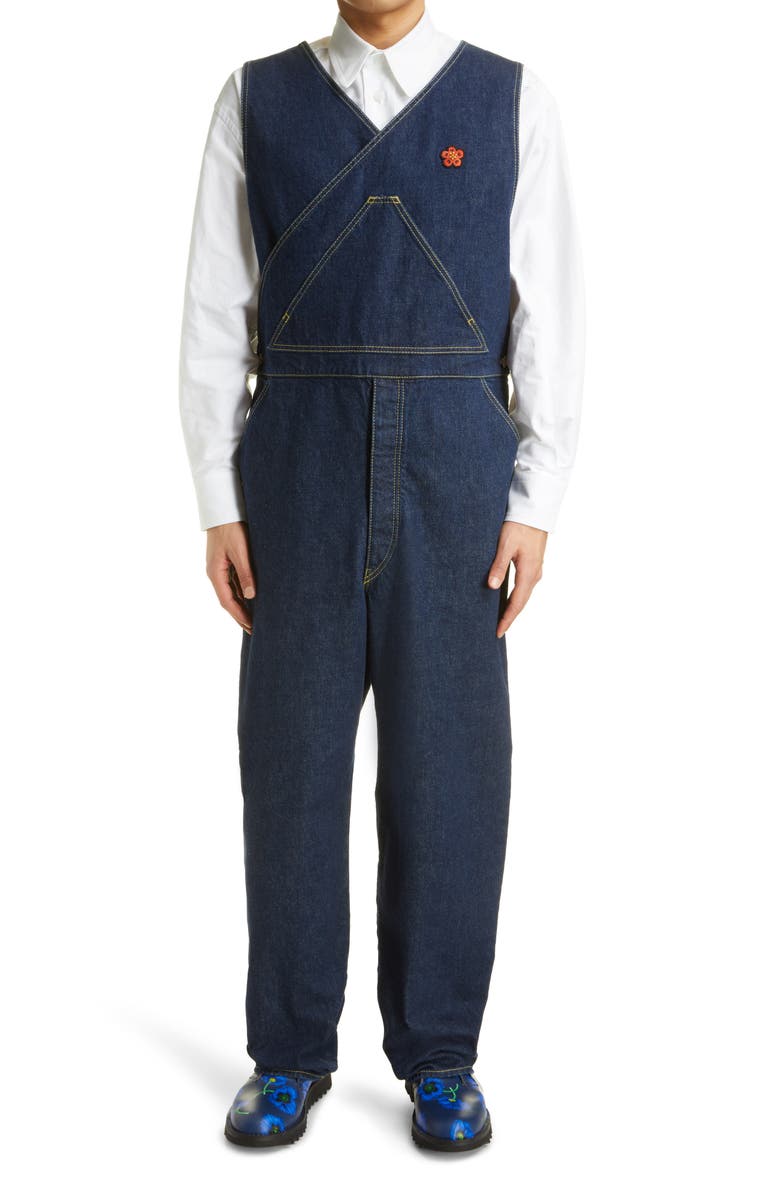 KENZO Nonstretch Denim Overalls, Main, color,