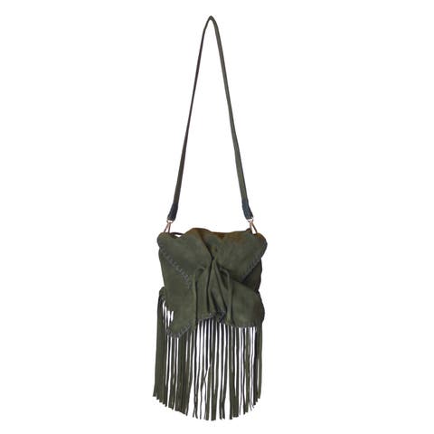 Fringe Butterfly Suede Bag