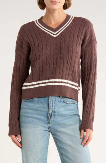 Vigoss V-Neck Cable Stitch Sweater