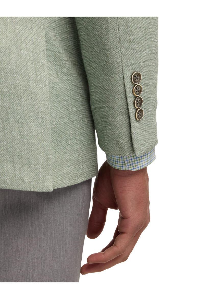 Cotton Blend Single Breasted Notch Lapel Knit Sport Coat, Alternate, color, Light Green