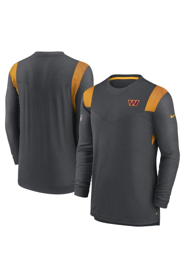 Men's Nike Charcoal Washington Commanders Sideline Tonal Logo Performance Player Long Sleeve T-Shirt, Main, color, Charcoal
