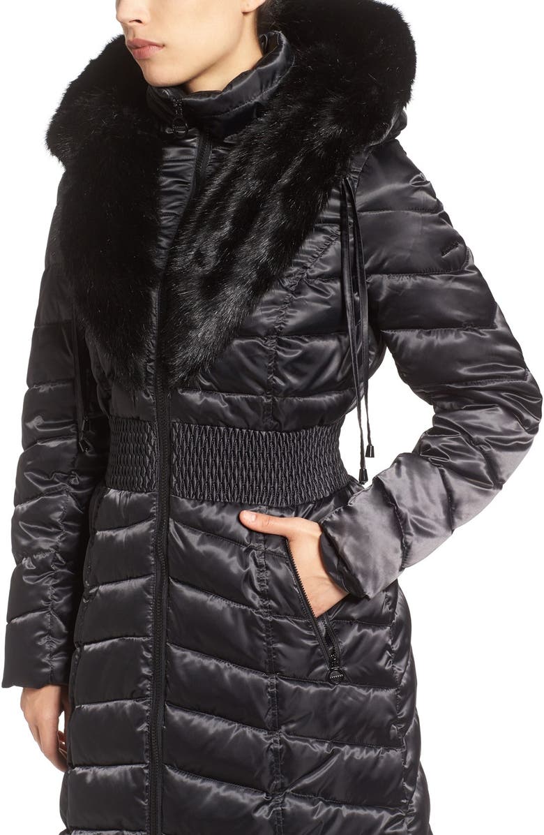 Laundry by Shelli Segal Faux Fur Trim Hooded Puffer Coat, Alternate, color, 