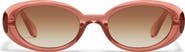 QUAY Felt Cute 52mm Gradient Small Oval Sunglasses