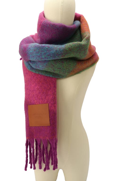 Kurt Geiger London Neon Wave Yarn Dye Fringe Scarf In Multi