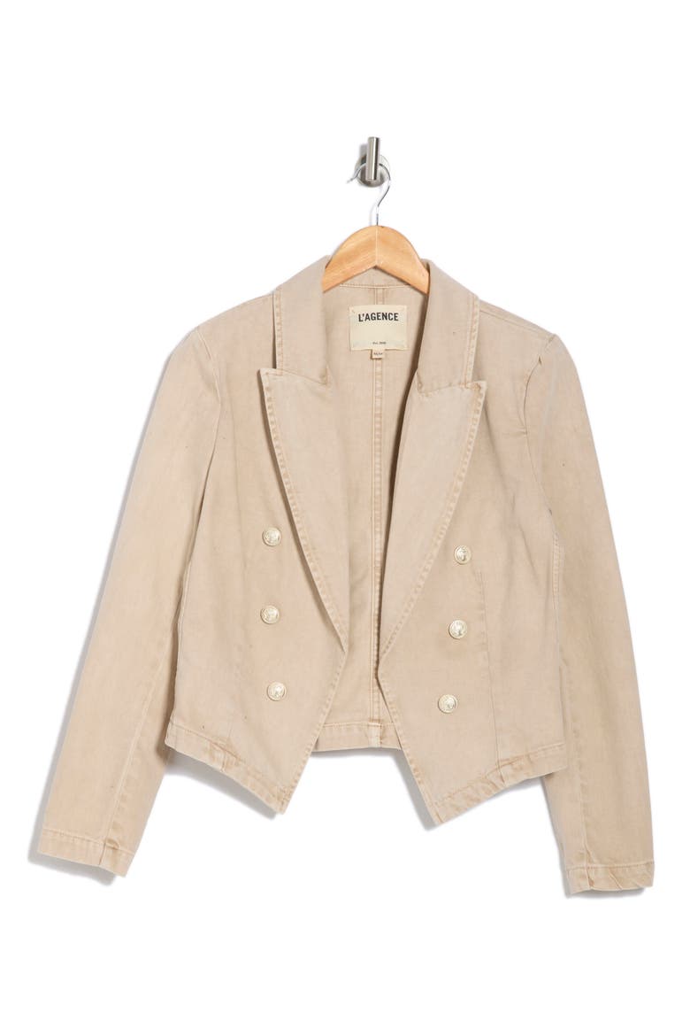 Wayne Double Breasted Crop Blazer, Alternate, color, SAND DUNE