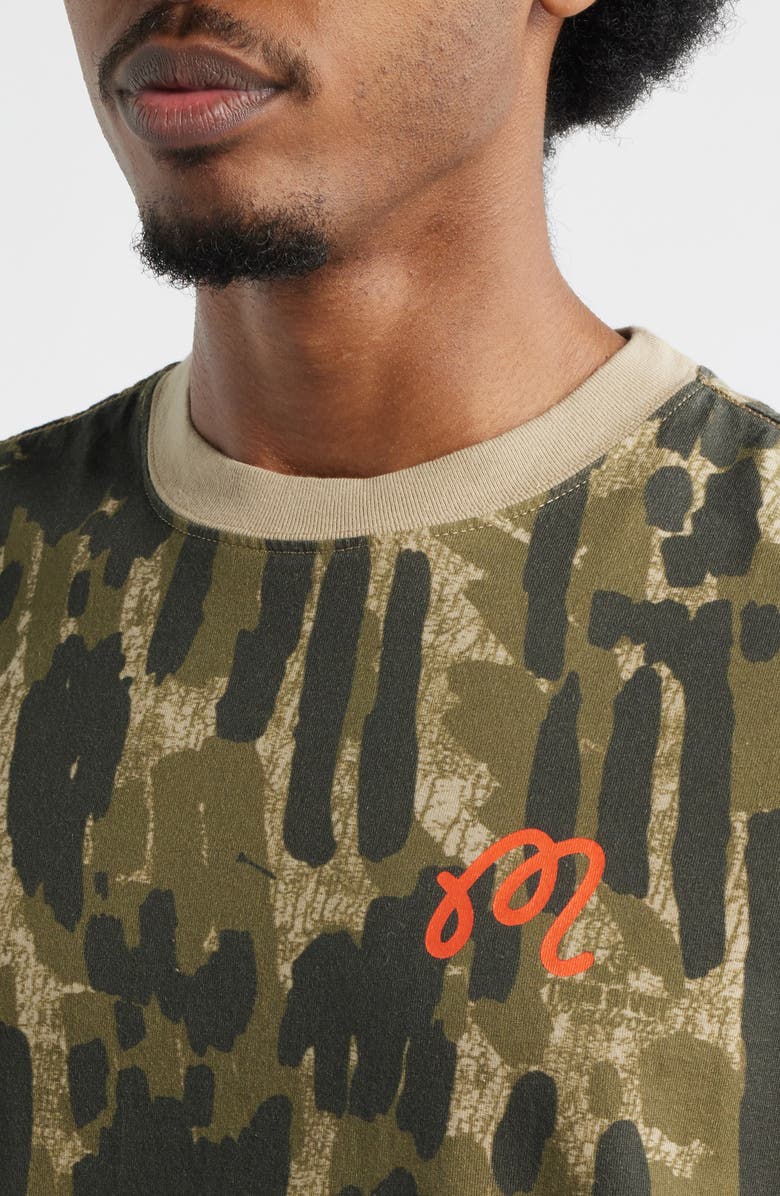 Malbon Golf Tour Divot Camo Cotton Graphic T-Shirt, Alternate, color, Bark Camo