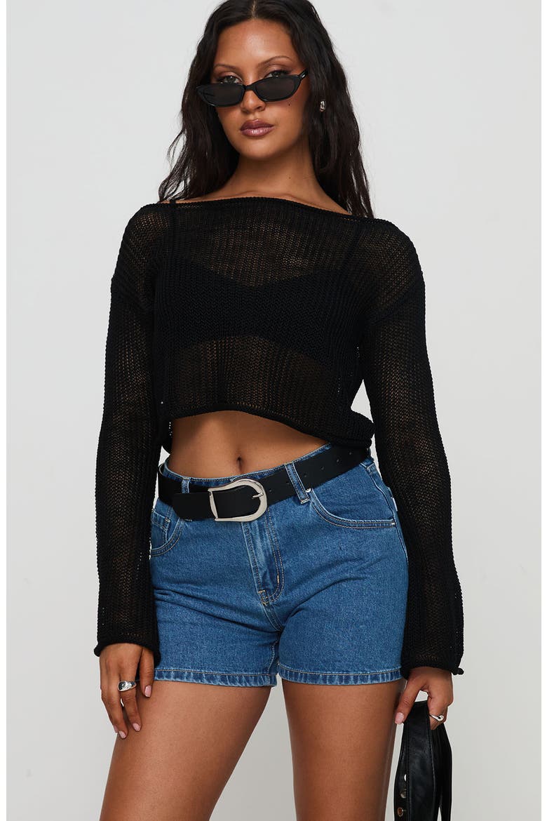 Saldana Denim Shorts, Alternate, color, MID BLUE DENIM