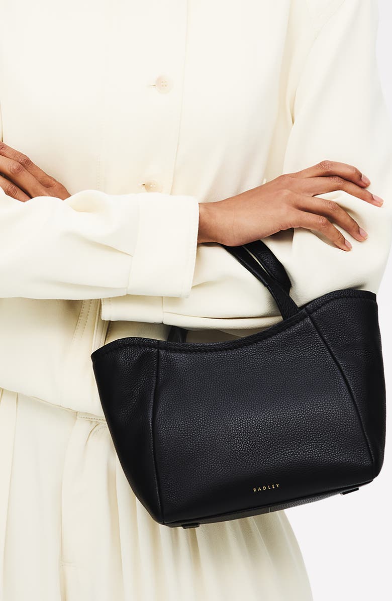 Radley Muswell Lane Pebbled Leather Small Satchel, Alternate, color, Black