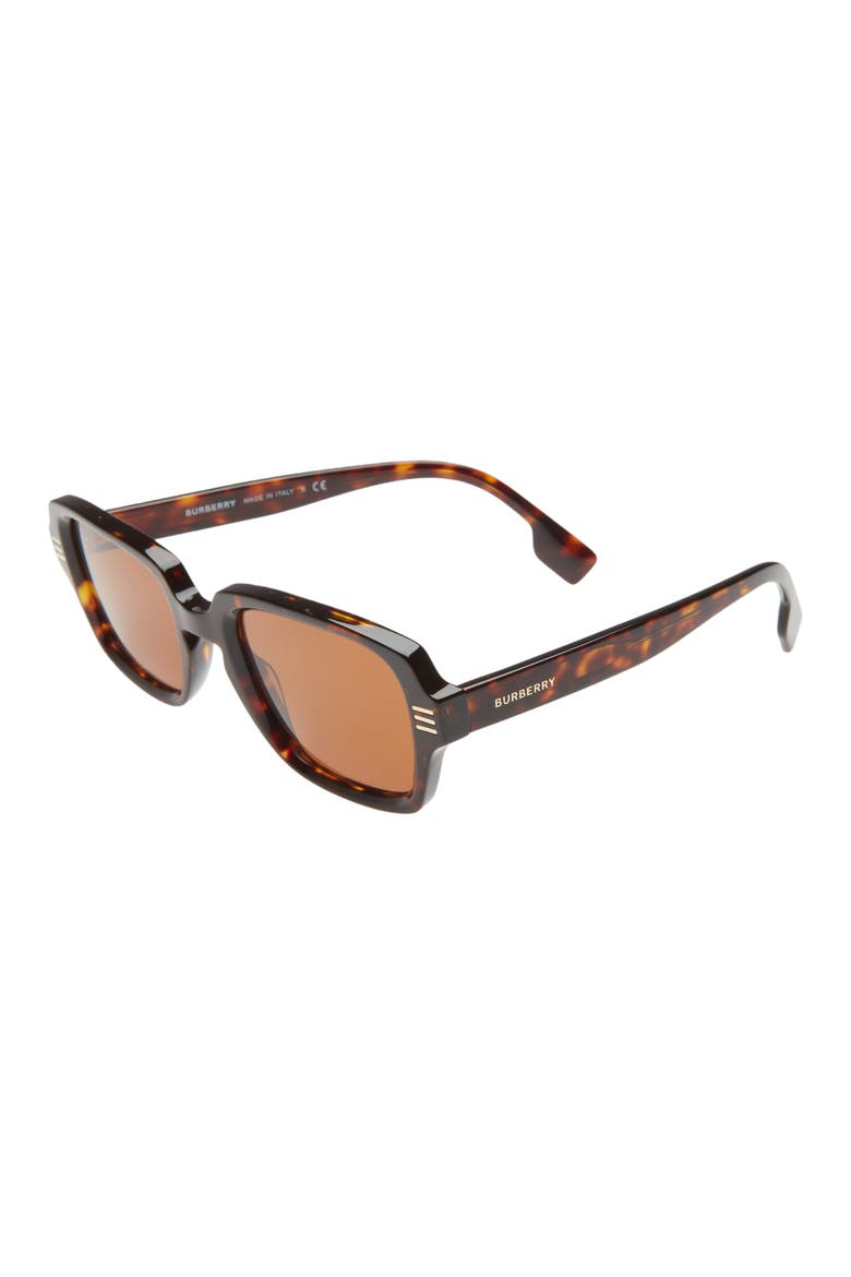 51mm Rectangular Sunglasses, Alternate, color, DARK HAVANA