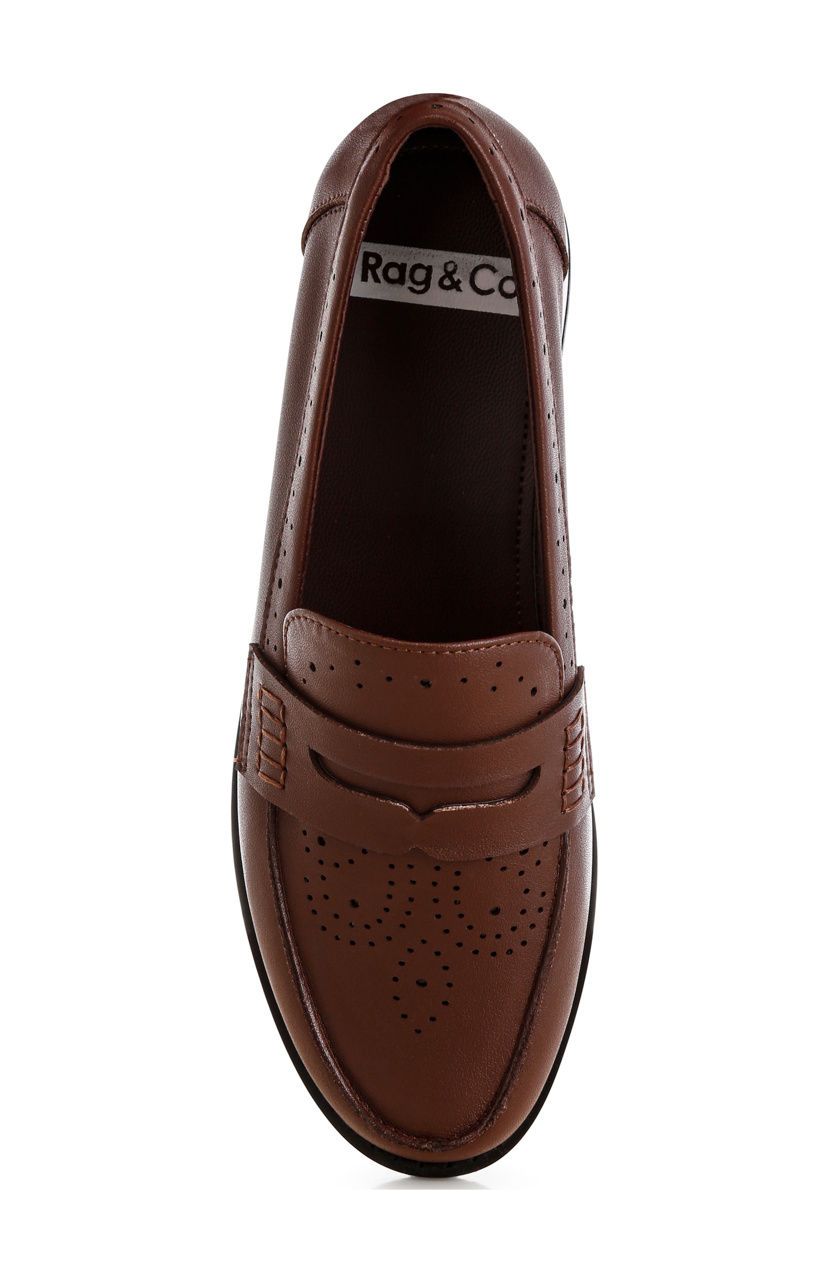 Rag & Co Clotilda Brogue Penny Loafer, Alternate, color, Brown