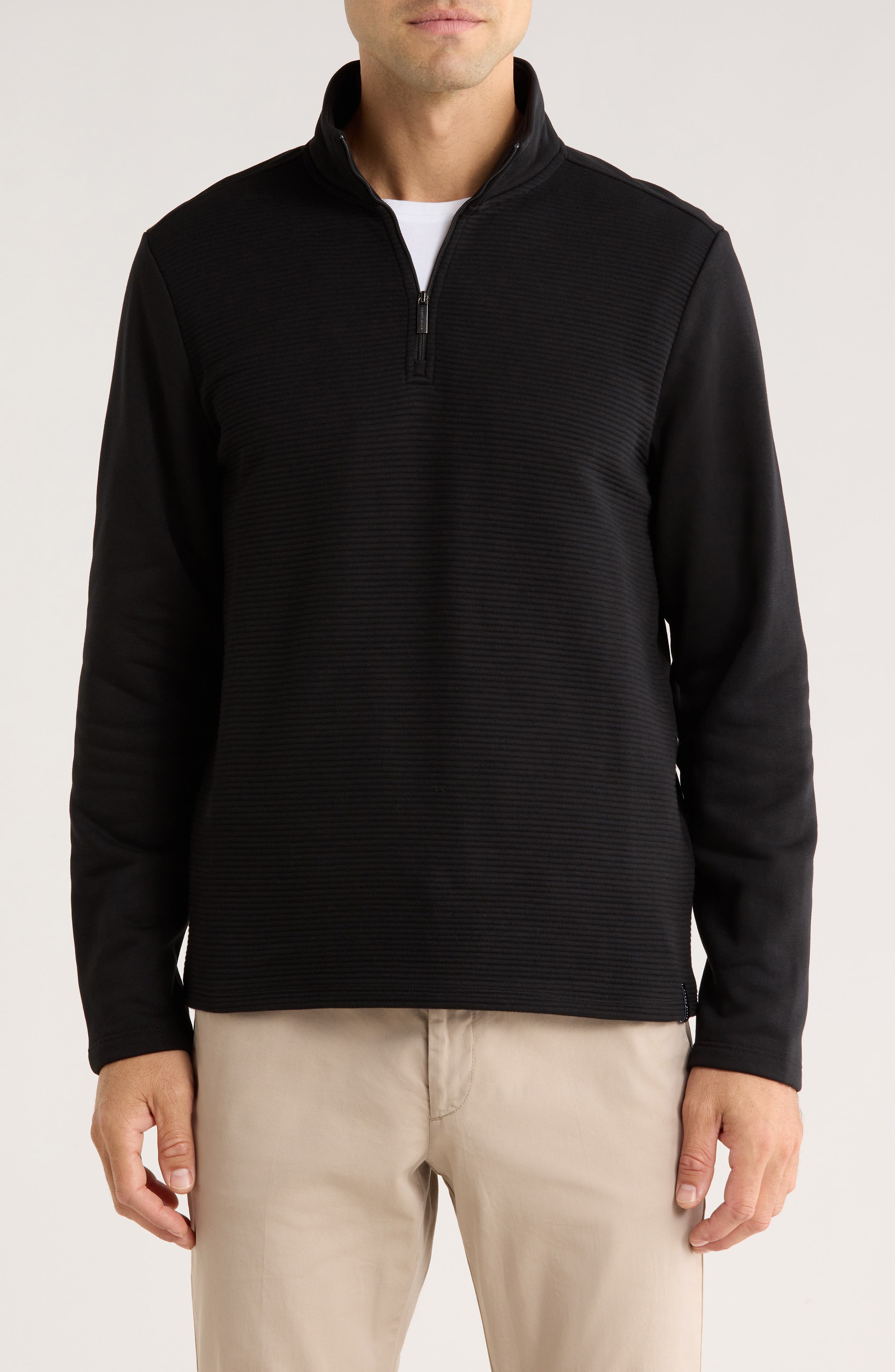 Perry Ellis Ottoman Textured Half Zip Pullover