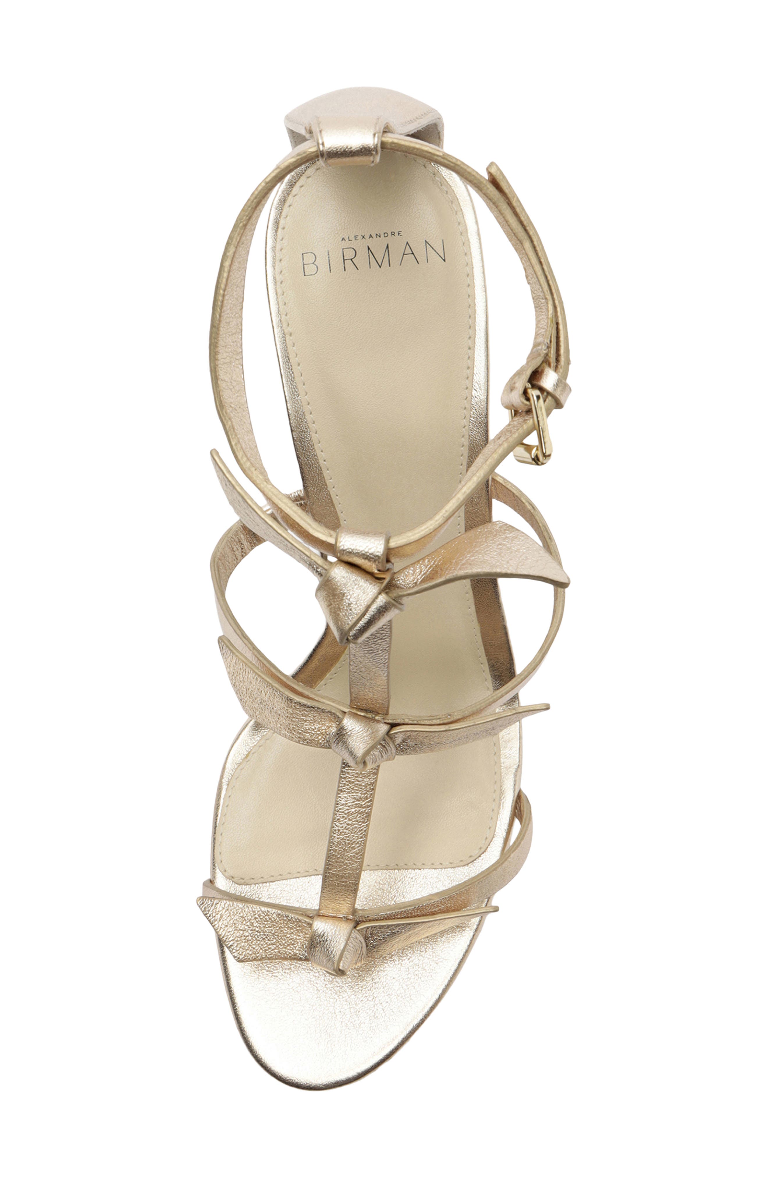 Alexandre Birman Slim Lolita Raffia Platform Sandal, Alternate, color, Golden