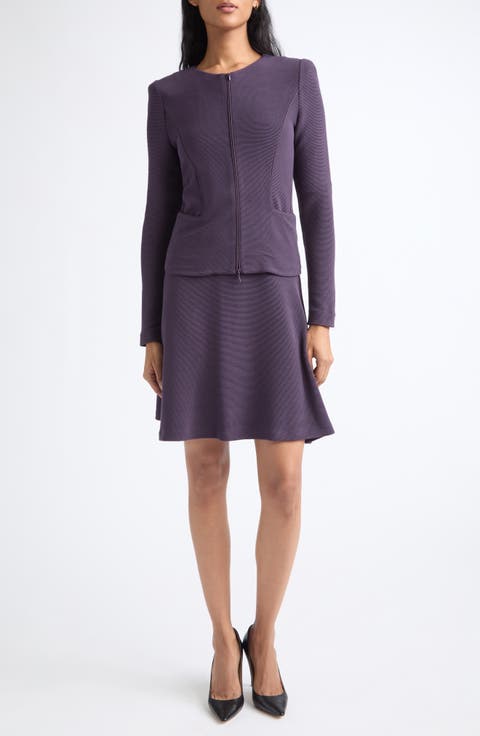 Ottoman Jersey Zip Up Jacket