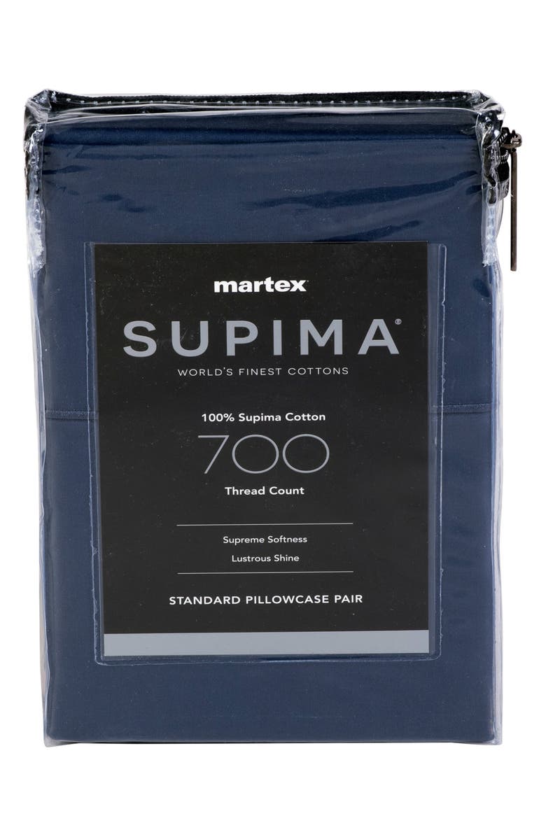Set of 2 Solid 700 Thread Count 100% Supima Cotton Pillowcases