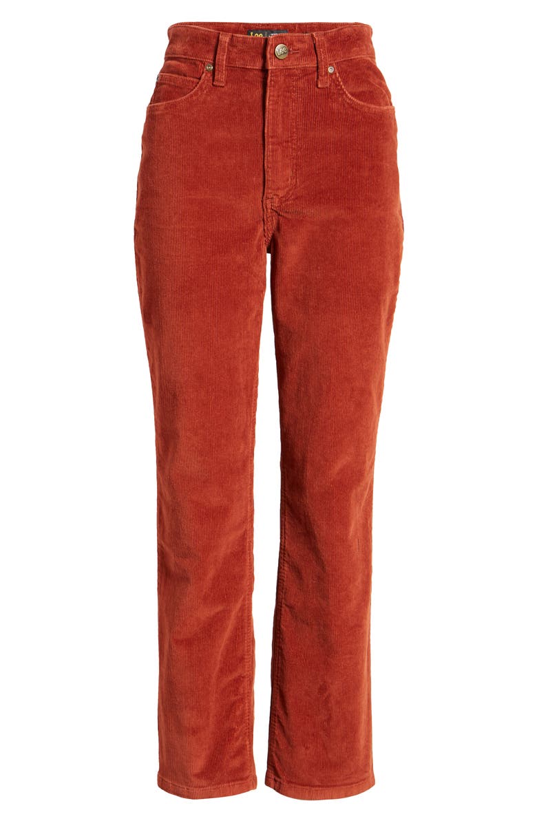 Lee High Waist Straight Leg Corduroy Ankle Pants, Alternate, color,