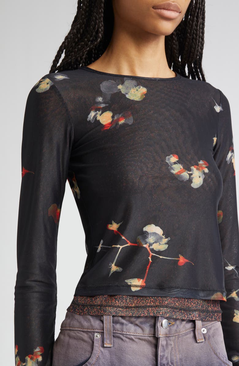 Eckhaus Latta Duet Double Layer Micromesh Top, Alternate, color,