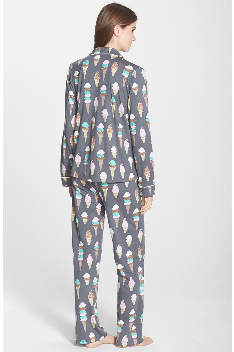 Print Jersey Pajamas, Alternate, color, GREY ICE CREAM